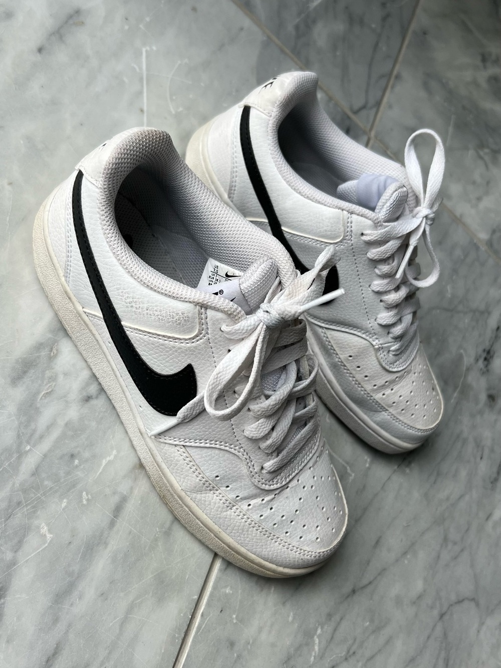 Nike Women’s White Sneakers with Black Swoosh